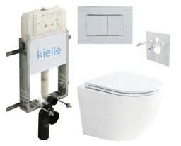 kielle Set modulu na zamurovanie, EBS Urban WC, WC doska softclose a splachovacie tlačidlo, chróm lesklý KKE089