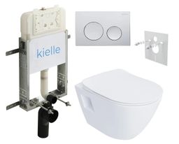 kielle Set modulu na zamurovanie, EBS Urban WC, WC doska softclose a splachovacie tlačidlo, chróm lesklá KKE101
