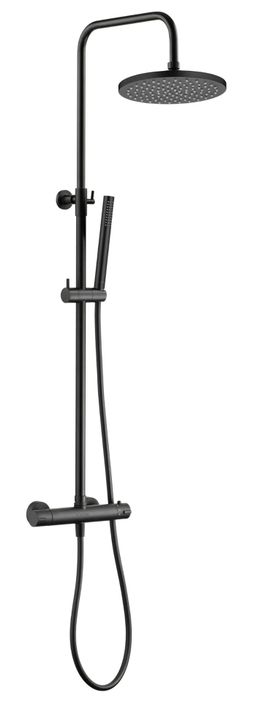 kielle Oudee Sprchový set s termostatem, 20 cm, 1 proud, matná černá 20602044E