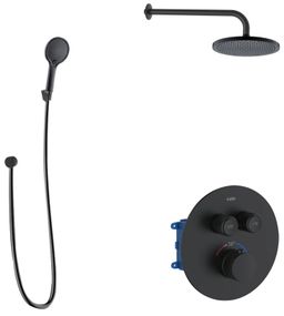 kielle Oudee Sprchový set s termostatickou batériou pod omietku, EcoSpare, čierna matná 20602SPT104