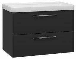 EBS Urban Skříňka s umyvadlem 81cm, černá mat/madlo nerez URBAN80CMN