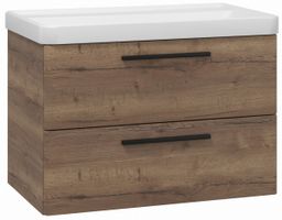 EBS Urban Skříňka s umyvadlem 81cm, dub Halifax/madlo černá URBAN80DHC