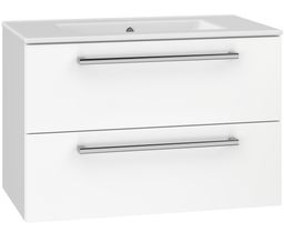 EBS Pure Skrinka s keramickým umývadlom slim 81 cm, biela