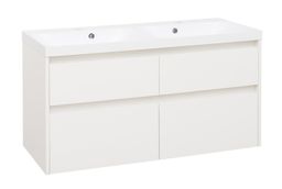 EBS Duomo Skrinka a umývadlo 121 cm, biela lesklá