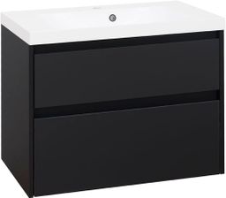 EBS Duomo Skrinka a umývadlo 81 cm, čierna matná