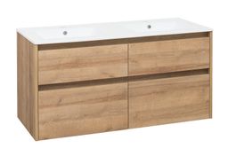 EBS Duomo Skrinka a keramické umývadlo Slim 121 cm, dub Riviera