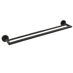 EBS Urban Round Black dvojitý držiak na uteráky, matný čierny
