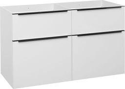 EBS Nevio B Skrinka pod umývadlo 121 cm s čiernou rukoväťou, biela lesklá