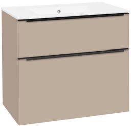 EBS Dream Skrinka s keramickým tenkým umývadlom 81 cm, sivý kameň matný