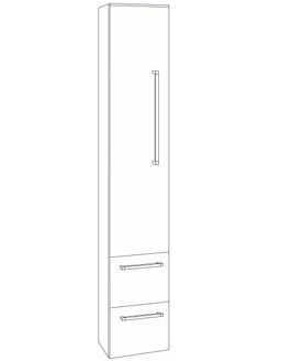 EBS Pure Vysoká skrinka 163x33 cm, vlastná farba K6, ľavá