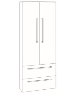 EBS Pure Vysoká skrinka 163x65 cm, vlastná farba K4