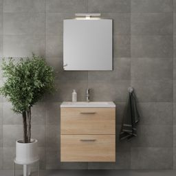 EBS Tami Skrinka s umývadlom 60 cm, zrkadlom a osvetlením, dub nagano