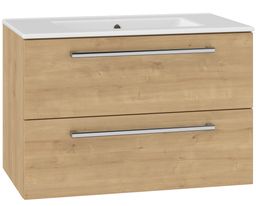 EBS Pure Skrinka s keramickým umývadlom slim 81 cm, dub Arlington