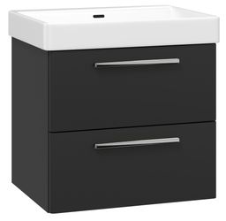 EBS Urban Skrinka s umývadlom 63 cm, čierna matná/úchytka chróm URBAN63CMCR