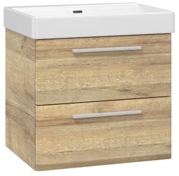 EBS Urban Skrinka s umývadlom 63 cm, dub Riviera/úchytka biela matná URBAN63DRB