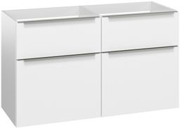 EBS Nevio Skrinka pod umývadlo 120 cm, biela, úchytky z eloxovaného hliníka NEVIOS120BAL