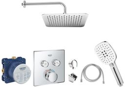 Senesi Sprchový komplet s termostatem a tělesem Grohe, příslušenství EBS, chrom SGE0004