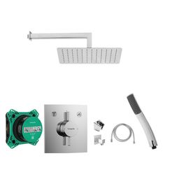Senesi Sprchový komplet s termostatem a tělesem Hansgrohe, příslušenství EBS, chrom SHE0018