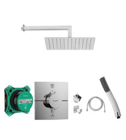 Senesi Sprchový komplet s termostatem a tělesem Hansgrohe, příslušenství EBS, chrom SHE0022