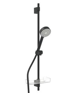 Hansa BasicJet sprchový set s tyčou 96 cm, čierna rohož 4467013333