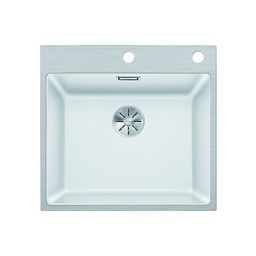 Granitový drez Blanco Subline 500 IF/A bez odkvapkávača, s rámom z nehrdzavejúcej ocele, s excentrickým ovládaním, 54,3x51cm, biely 524112