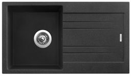 Sinks SIGRA780435N30 Granitový drez s odkapávačom, obojstranný, 78x43,5cm, granblack