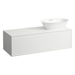 Laufen Skrinka pod umývadlo New Classic 118 × 45 × 35 cm s 1 zásuvkou a výrezom vpravo, biela lesklá H4060820856311
