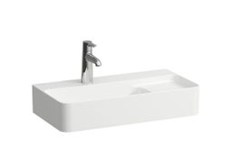 Laufen Kompaktné umývadlo Val s brúseným podstavcom a úložným priestorom na pravej strane, biele matné H8172857571041