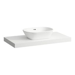 Laufen Lani Umývadlová doska 100 cm, s výrezom uprostred, vrátane 2 nástenných konzol, matná biela H4046611122601