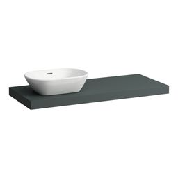 Laufen Lani Umývadlová doska 120 cm, s výrezom na ľavej strane, vrátane 2 nástenných konzol, sivá prevádzka H4046721122661