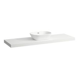 Laufen Lani Umývadlová doska 160 cm, s výrezom uprostred, vrátane 2 nástenných konzol, matná biela H4046911122601