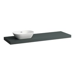 Laufen Lani Umývadlová doska 160 cm, s výrezom na ľavej strane, vrátane 2 nástenných konzol, sivá prevádzka H4046921122661