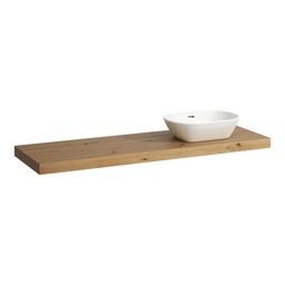 Laufen Lani Umývadlová doska 160 cm, s výrezom vpravo, vrátane 2 nástenných konzol, divoký dub H4046931122671