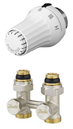 Danfoss SET RAE-K hlavica + RLV-KS priama armatúra pre radiátory (013G5091)