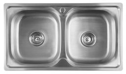 Aqualine AQ8146B Dvojdrez z nehrdzavejúcej ocele bez odkvapkávača, 81x46cm