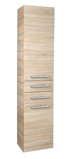 Aqualine Vega Vysoká skrinka s košom, 40x184x31 cm, dub platina VG980