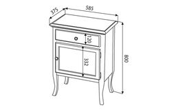 Sapho Retro skrinka 60x120x38 cm, stará biela - pravá 1691