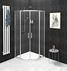 Gelco Sigma Simply Sprchový kút 80x80 cm, štvrťkruhový, chróm/čierne sklo, GS5580