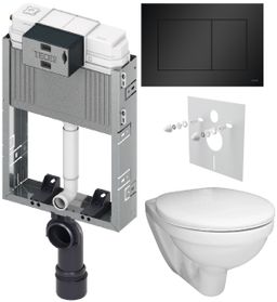 Tece Set modulu pro zazdění, EBS WC Boreal, sedátka a tlačítka, černá matná