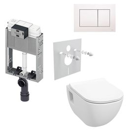 Tece Set modulu do zazdění, WC EBS Diana New Rimless, sedátka a tlačítka, bílá