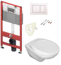 Tece Set modulu do sádrokartonu, WC EBS Diana New, sedátka a tlačítka, bílá