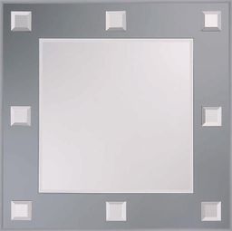 Zrkadlo Amirro Mondo 60 x 60 cm so sivým podstavcom a fazetami, 711-478