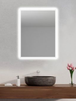 EBS Venia Zrkadlo 60 x 80 cm s pieskovaným okrajom osvetleným LED
