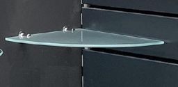 Amirro Police Glass Sklenená rohová polica s úchytmi, 25 cm, 100-197
