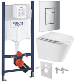 Grohe  Set modulu do sadrokartónu, EBS WC Spinex, WC doska a splachovacie tlačidlo, chróm