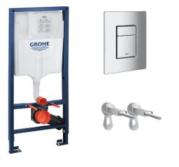 WC modul Grohe Rapid SL pre sadrokartón, pochrómovaný gombík, spojovacie skrutky
