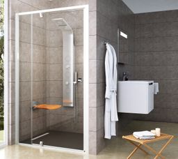 Ravak Otočné sprchové dvere so segmentom 120 cm Transparentná biela PDOP2-120 03GG0100Z1