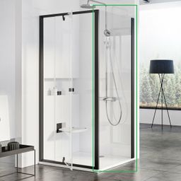 Ravak Pivot Bočná pevná stena 90 cm, transparentná čierna PPS-90 90G70300Z1