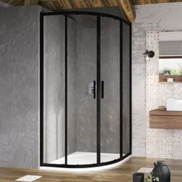 Ravak Blix Slim Sprchový kút štvrťkruhový 80 x 80 cm, čierny/čierne sklo BLSCP4-80BT X3BM40300Z1