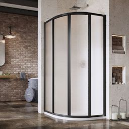Ravak Supernova Sprchový kút štvrťkruhový 80 cm, čierna+hrozno SKCP4-80 3114O302ZG